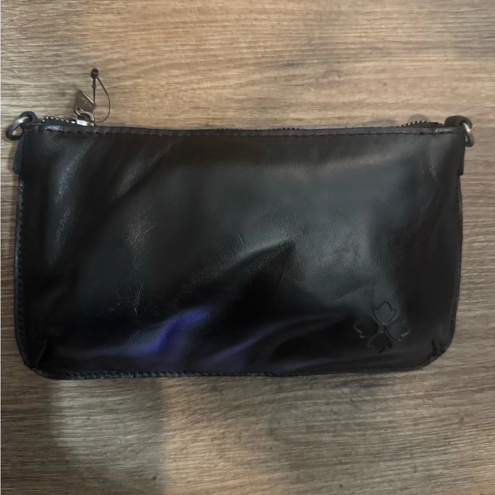 New Patricia Nash black leather wristlet Crossbody bag